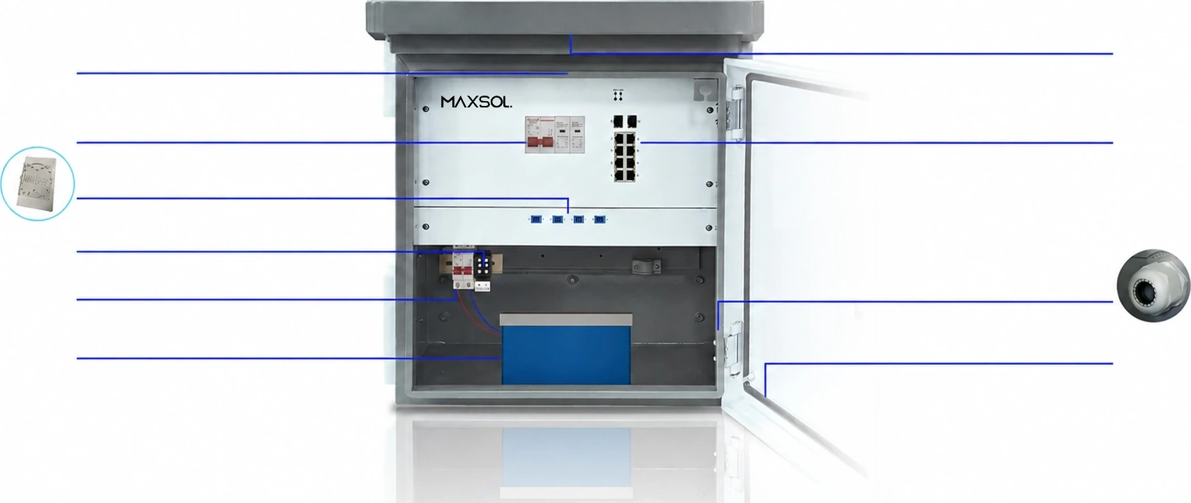 MAXSOL Smart Box with numbered component callouts